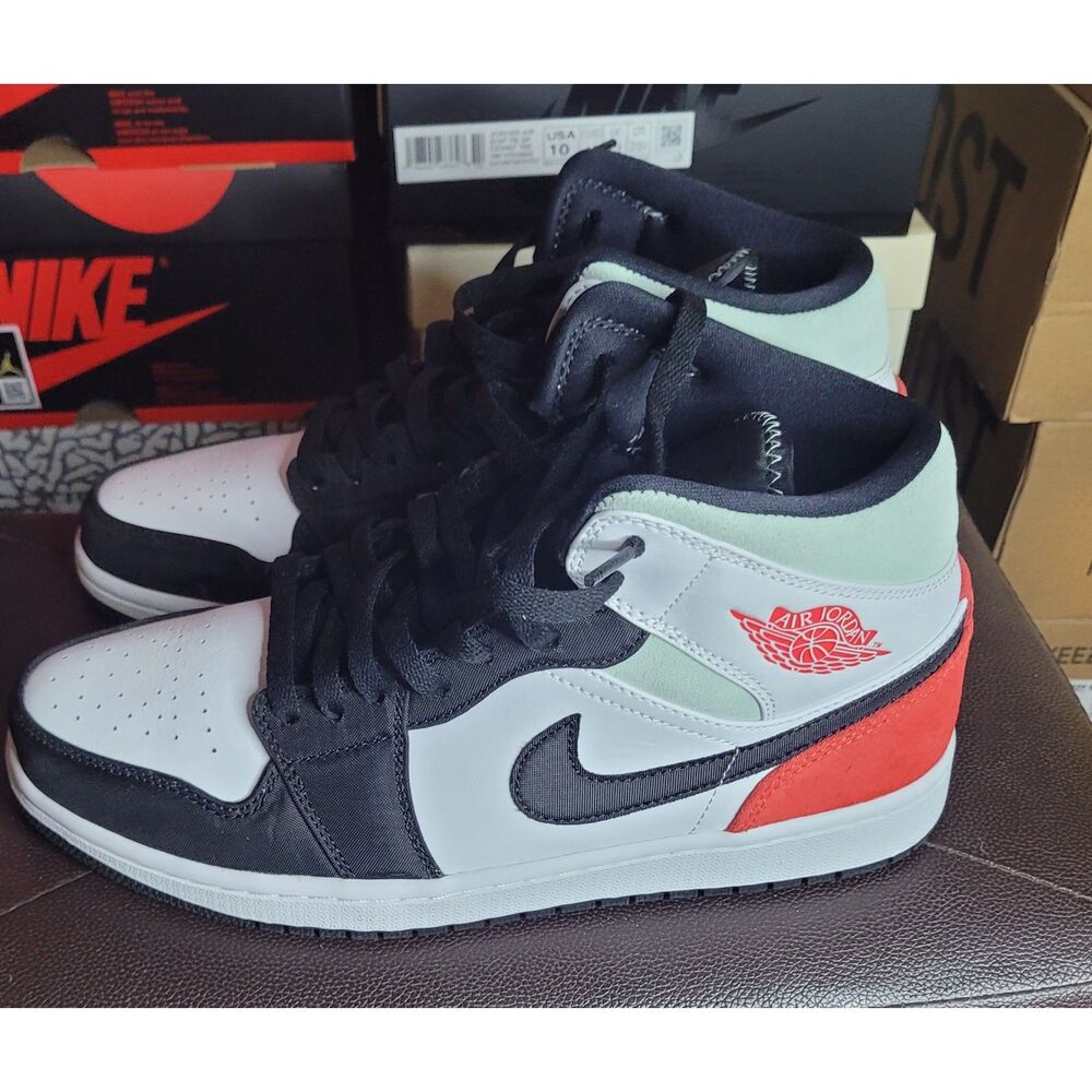 Air Jordan 1 Mid SE Red Black Toe 852542-100 Men's Size 10 New w/ Box